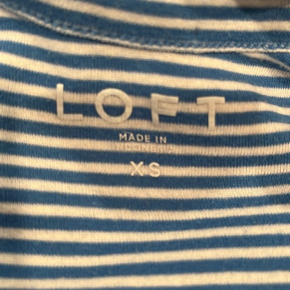 LOFT Blue & White Striped Tank Top - Picture 4 of 4